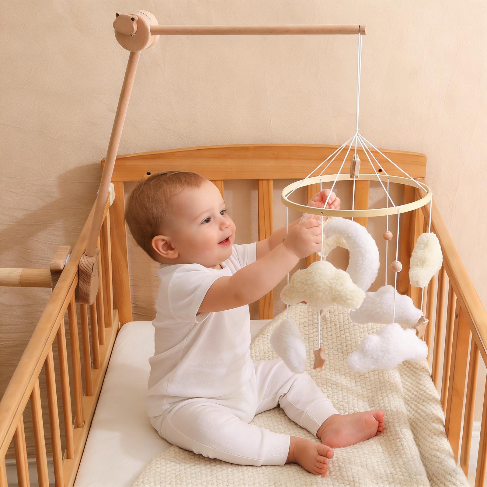 Wooden Crib Mobile Baby Bed Be - Baby Nursery Equipment review and price