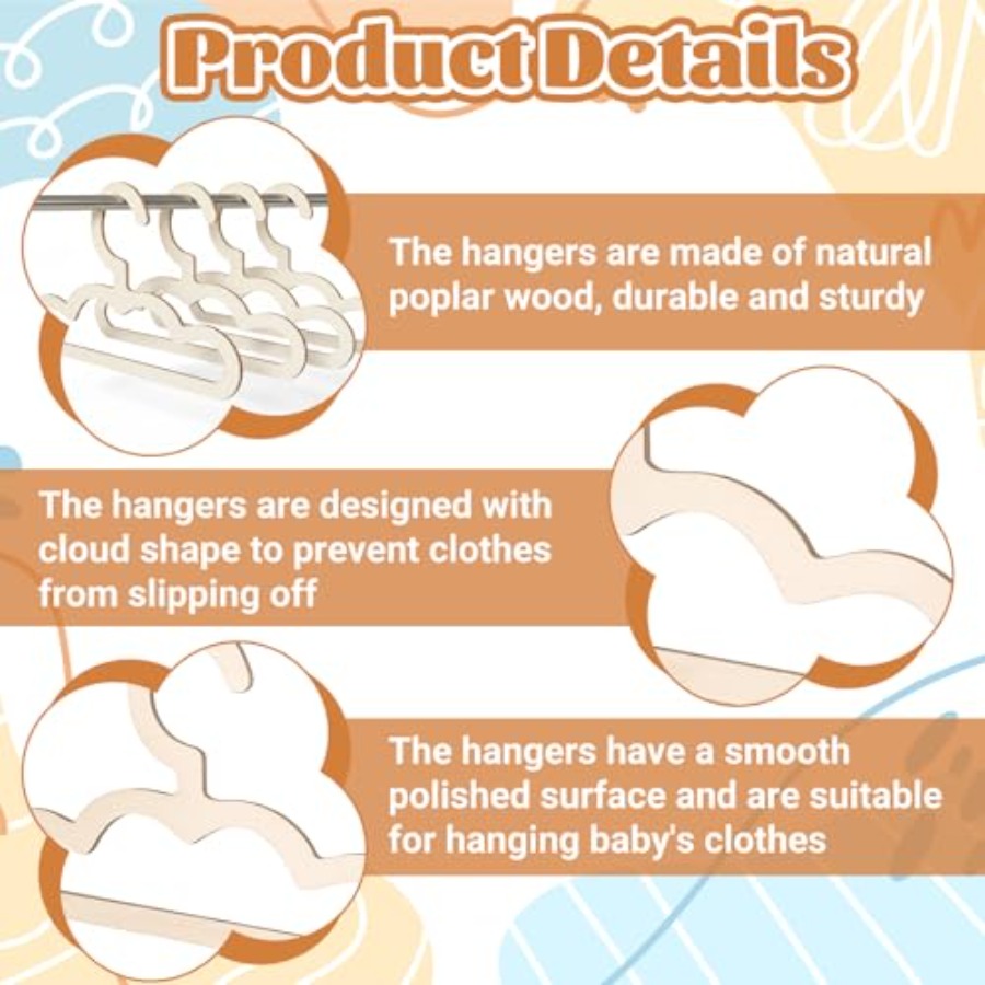 10Pcs Wooden Hangers for Baby  - Closet Organizer Baby review and price