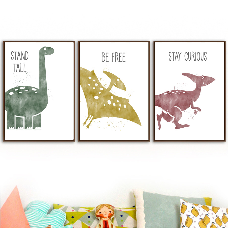 Cute Dinosaur Cartoon Animal Q - Baby Nursery Quotes Wall Art review and price