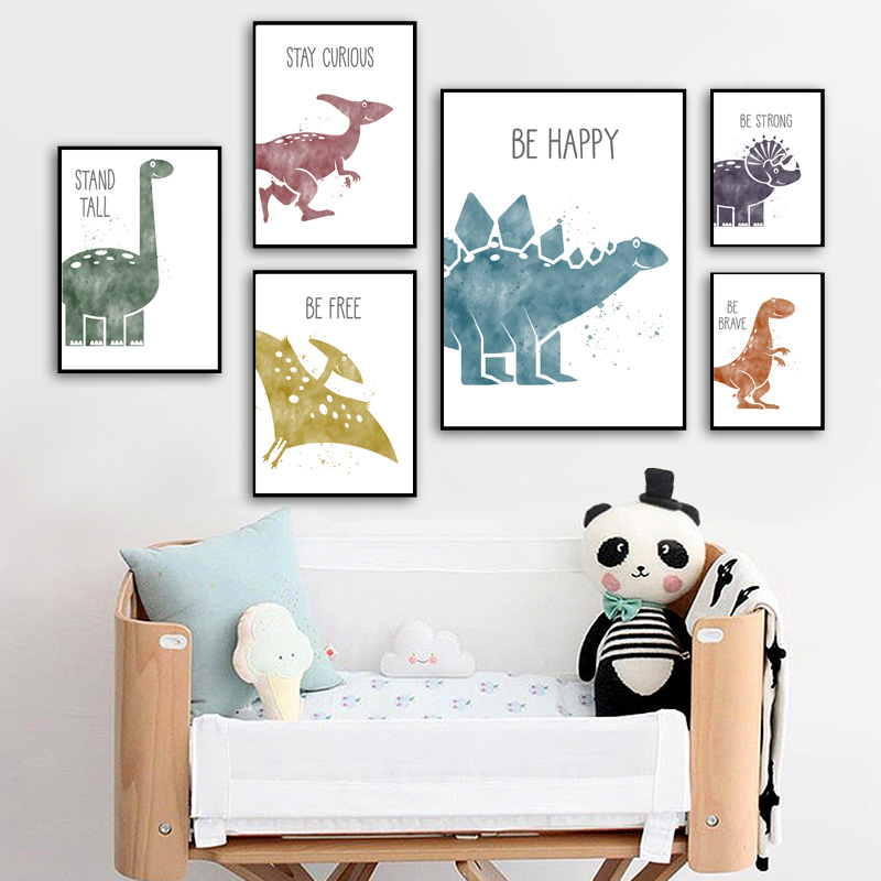 Cute Dinosaur Cartoon Animal Q - Baby Nursery Quotes Wall Art review and price